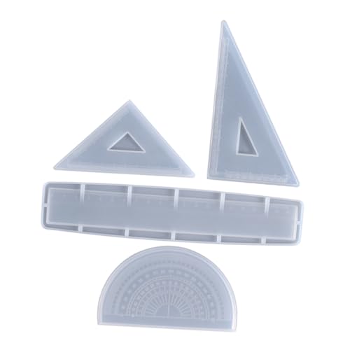 UPKOCH Lineal-herstellungsset 4-teiliges Silikon-lineal-formenset Für Die Epoxidharz-bastelarbeit Winkelmesser Dreieck Und Präzision von UPKOCH