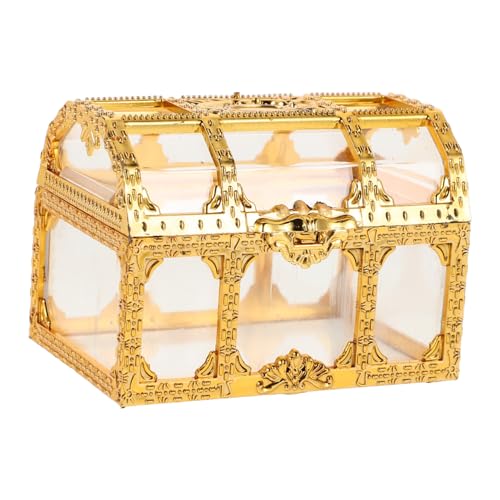 UPKOCH Vintage Schatzkiste für Hochzeiten Transparente Goldene Bonbonbox als Party Geschenkverpackung Robuste Aufbewahrung für Süßigkeiten Spielzeuge und Dekoration UPKOCH Vintage Schatzkiste für Hochzeiten Transparente Goldene Bonbonbox als Party Geschenkverpackung Robuste Aufbewahrung für Süßigkeiten Spielzeuge und Dekoration von UPKOCH