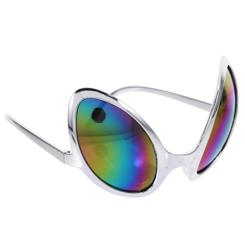 UPKOCH außerirdische Brille Requisiten Rave Szenenzubehör Geek gefälscht Spaß party alien brille Cosplay-Brille gläser Alien-Brille für lustiges Alien-Kostüm pp Silver von UPKOCH