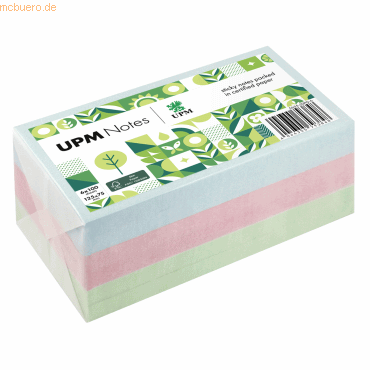 UPM Notes Haftnotiz 5655-20PG-6 Pastell 125x75mm 100 Blatt sortiert 6 von UPM