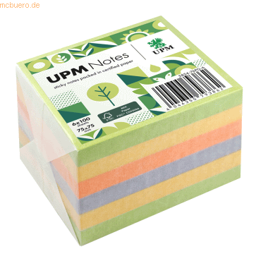 UPM Notes Haftnotiz 5854-76PG-6 Spring 75x75mm 100 Blatt sortiert 6 St von UPM