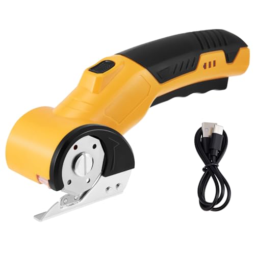 Electric Scissors, Cardboard Cutter, Cordless, 4V Wireless Rotary Cutter, Elektrischer Kartonschneider, Universal Cutter, Elektrische Stoffschere für Stoffe,Teppich, Leder, Filz, Kunststoff von UPROZIL