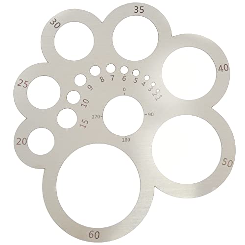 UPTTHOW Rundes Lederschneidewerkzeug, Eckschneider, Kreis, Zeichenschablone, Edelstahl, Metalllineal für Lederwaren, Holzbearbeitung, Nähen, Bastelbedarf UPTTHOW Rundes Lederschneidewerkzeug, Eckschneider, Kreis, Zeichenschablone, Edelstahl, Metalllineal für Lederwaren, Holzbearbeitung, Nähen, Bastelbedarf von UPTTHOW