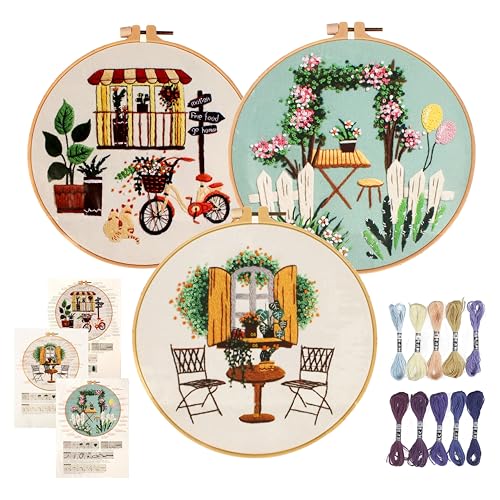 UPUPGO Stickerei Set Stickset für Anfänger, Stickerei Kits Blumenmuster Pflanzen Erwachsene Sticken Set Kreuzstich Kit 3 Kreuzstichmuster und 1 Stickrahmen für DIY Kunst Handwerk Nähen UPUPGO Stickerei Set Stickset für Anfänger, Stickerei Kits Blumenmuster Pflanzen Erwachsene Sticken Set Kreuzstich Kit 3 Kreuzstichmuster und 1 Stickrahmen für DIY Kunst Handwerk Nähen von UPUPGO