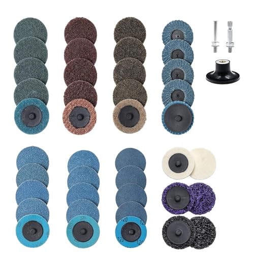 44 Stück Rollensperre 2-Zoll-Schleifscheiben-Set, Schnellwechselscheibe mit 1/4-Zoll-Halter für Geradschleifer Schleifscheibe Oberflächenstreifen Schleifen Politur Grat Lackentfernung 44 Stück Rollensperre 2-Zoll-Schleifscheiben-Set, Schnellwechselscheibe mit 1/4-Zoll-Halter für Geradschleifer Schleifscheibe Oberflächenstreifen Schleifen Politur Grat Lackentfernung von UPWOOD