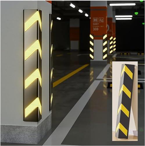 UQACHG Garagensäulenschutz, Wandeckenschutz Für Parkhäuser, Kratzfester Gummischutz Für Werkstattwände, Reflektierende Aufzugskanten Zum Schutz Von Parkplätzen Und,Yellow-1pcs-80cm von UQACHG