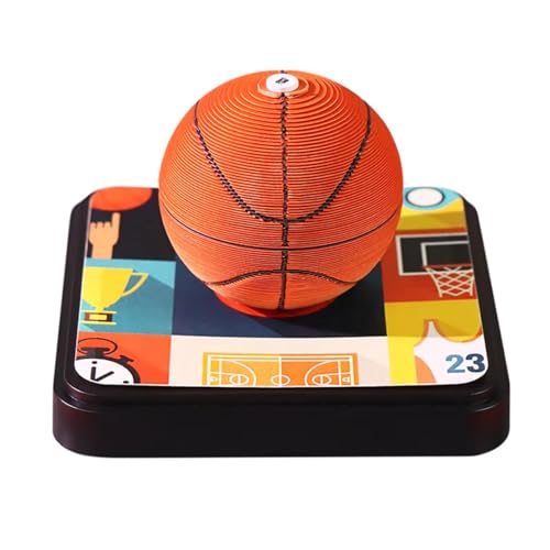 3D-Notizblock, Zeitmesser, 3D-Kalender 2026, kleiner Panorama-Basketball/Fußball/Tennisball-Modell, Papierskulptur, Kunst-Notizblock, DIY-Schreibtischkalender, kreative Schreibtisch-Dekorationen von UQSENEUX