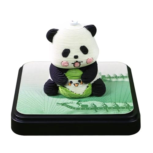 3D-Notizblock, exquisite antihaftbeschichtete Haftnotizen mit Staubschutz, kreativ, niedlich, Panorama-Panda-Papierskulptur, Desktop-Dekoration, handzerrissene Papierskulptur, Kunstwerk, Geschenk von UQSENEUX