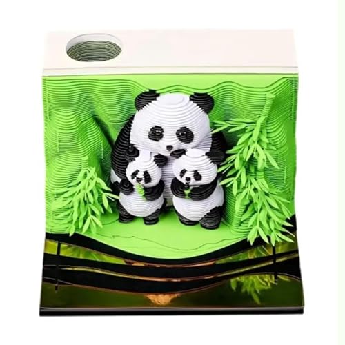 Time Piece Kalender 2026, 3D-Wochenkalender 2026, Kunstblöcke, kreative Panda-Papierskulptur, Schreibtischdekoration, Papierkunst, Notizblock, Weihnachtsgeschenk für Kollegen und Freunde von UQSENEUX