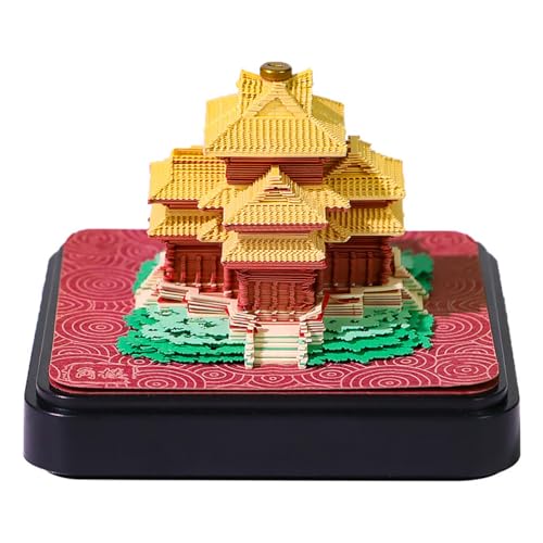 UQSENEUX 3D-Kalender 2026, Zeitmesser-Kalender 2026, mit Staubschutz, 3D-Miniatur-Szenikpunkt, Baupapier, Skulptur, Notizblock, DIY-Notizblock, antihaftbeschichtete Notizen, Schreibtisch-Dekoration von UQSENEUX