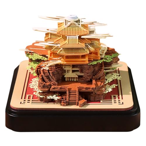 UQSENEUX 3D-Kalender 2026, Zeitmesser-Kalender 2026, mit Staubschutz, 3D-Miniatur-Szenikpunkt, Baupapier, Skulptur, Notizblock, DIY-Notizblock, antihaftbeschichtete Notizen, Schreibtisch-Dekoration von UQSENEUX