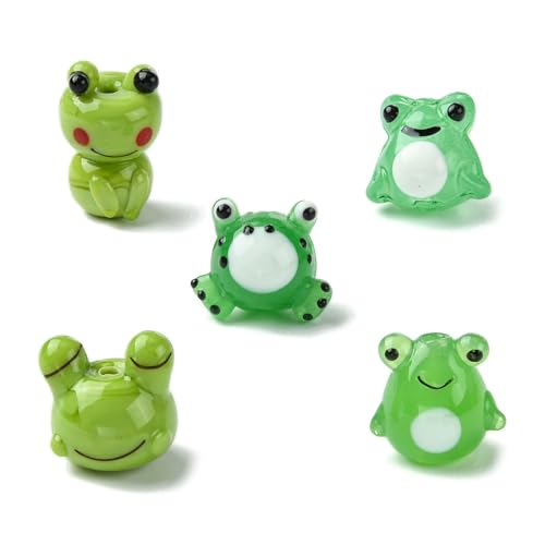UR URLIFEHALL 10 Stück grüne Frosch-Perlen, Lampwork-Glasperlen in Tierform, für DIY-Armbänder, Halsketten, Ohrringe, Schmuckherstellung UR URLIFEHALL 10 Stück grüne Frosch-Perlen, Lampwork-Glasperlen in Tierform, für DIY-Armbänder, Halsketten, Ohrringe, Schmuckherstellung von UR URLIFEHALL