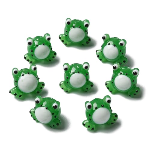 UR URLIFEHALL 10 Stück handgefertigte Lampwork-Glas-Frosch-Perlen, 3D-Insekten-Tier-Abstandshalter für DIY-Schmuckherstellung, Armbänder, Ohrringe, Handwerk UR URLIFEHALL 10 Stück handgefertigte Lampwork-Glas-Frosch-Perlen, 3D-Insekten-Tier-Abstandshalter für DIY-Schmuckherstellung, Armbänder, Ohrringe, Handwerk von UR URLIFEHALL
