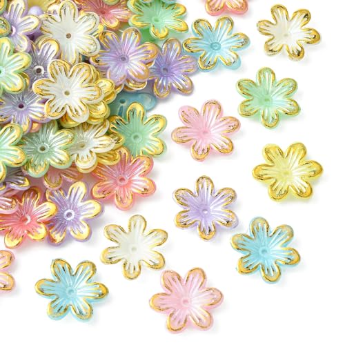 UR URLIFEHALL 100 Stück Acryl-Blumen-Perlenkappen, bunte Perlen-Endkappen, Frühlingsblumen-Abstandshalter, Perlen für Schmuck, DIY, Basteln, Handybänder UR URLIFEHALL 100 Stück Acryl-Blumen-Perlenkappen, bunte Perlen-Endkappen, Frühlingsblumen-Abstandshalter, Perlen für Schmuck, DIY, Basteln, Handybänder von UR URLIFEHALL