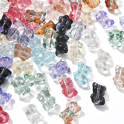 UR URLIFEHALL 100 Stück handgefertigte Lampwork-Bär-Perlen, Gummibär-Perlen, Tier-Perlen, lose Perlen für Haargummis, Haarband, Ornamente, Schmuckherstellung UR URLIFEHALL 100 Stück handgefertigte Lampwork-Bär-Perlen, Gummibär-Perlen, Tier-Perlen, lose Perlen für Haargummis, Haarband, Ornamente, Schmuckherstellung von UR URLIFEHALL