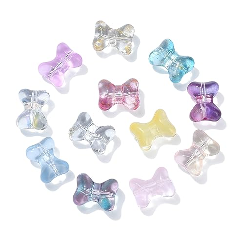 UR URLIFEHALL 100 Stück transparente galvanisierte Glasperlen, niedliche Tier-Hundeknochenperlen für DIY-Schmuck, Haustierkunst, Handwerk, Dekoration von UR URLIFEHALL