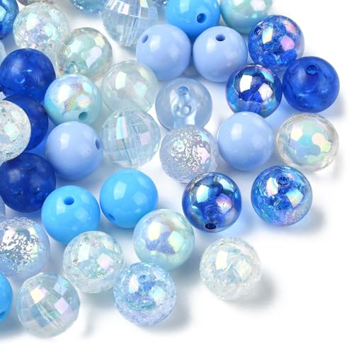 UR URLIFEHALL 100 Stück zufällige runde Acrylperlen, 16 mm, blaue Reihe, knisternde Kaugummi-Perlen für Schmuckherstellung, Armband, Halskette, DIY-Kunsthandwerksprojekte UR URLIFEHALL 100 Stück zufällige runde Acrylperlen, 16 mm, blaue Reihe, knisternde Kaugummi-Perlen für Schmuckherstellung, Armband, Halskette, DIY-Kunsthandwerksprojekte von UR URLIFEHALL
