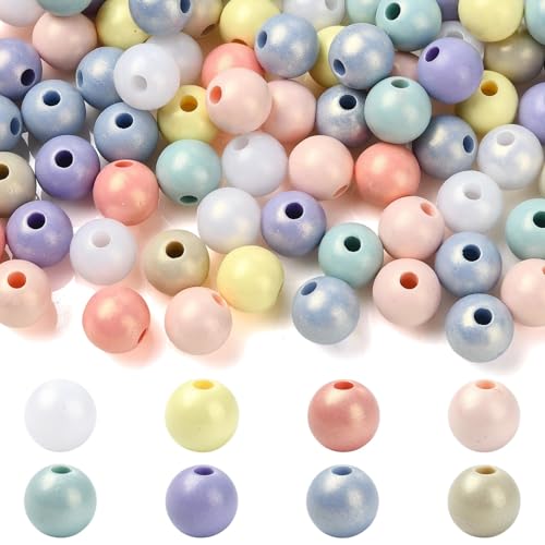 UR URLIFEHALL 100 Stück zufällige spritzlackierte Kunstharz-Perlen, bunte Kaugummi-Perlen für DIY-Halsketten, Armbänder, Ohrringe, Schmuckherstellung, Bastelbedarf von UR URLIFEHALL