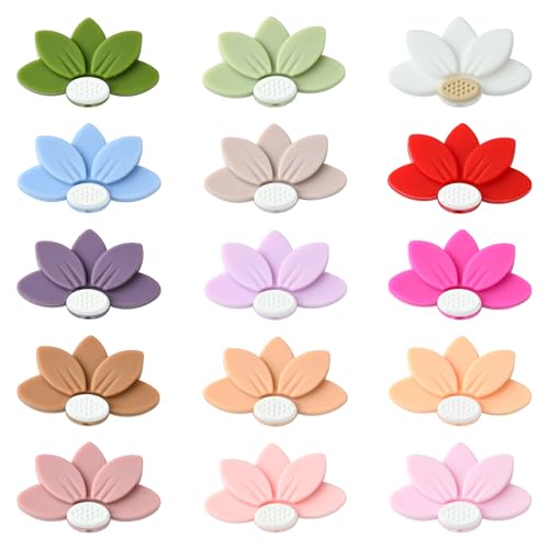 UR URLIFEHALL 15 Stück 15 Farben Blume Silikon Perlen Lotus Silikon Focal Perlen für Stifte Blumenförmige Perlen für Schmuck Schlüsselanhänger Herstellung UR URLIFEHALL 15 Stück 15 Farben Blume Silikon Perlen Lotus Silikon Focal Perlen für Stifte Blumenförmige Perlen für Schmuck Schlüsselanhänger Herstellung von UR URLIFEHALL