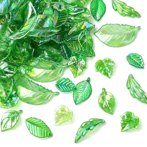 UR URLIFEHALL 160 Stück grüne Acryl-Blatt-Anhänger in 8 Stilen, UV-beschichtet, für selbstgemachte Halsketten, Armbänder, Ohrringe, Schmuckherstellung UR URLIFEHALL 160 Stück grüne Acryl-Blatt-Anhänger in 8 Stilen, UV-beschichtet, für selbstgemachte Halsketten, Armbänder, Ohrringe, Schmuckherstellung von UR URLIFEHALL