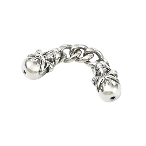 UR URLIFEHALL 2 Stück Edelstahl-Ketten mit Totenkopf-Perlen, kubanische Kettenverlängerungen für Armbänder, Halsketten, Schmuckherstellung UR URLIFEHALL 2 Stück Edelstahl-Ketten mit Totenkopf-Perlen, kubanische Kettenverlängerungen für Armbänder, Halsketten, Schmuckherstellung von UR URLIFEHALL