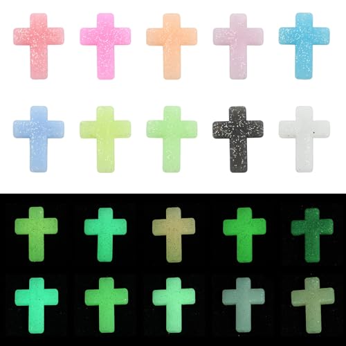 UR URLIFEHALL 20 Stück leuchtende Silikon-Kreuzperlen, stilvoller Jesus, Kruzifix, religiöse Gummiperlen für Ostern, Perlen, Stifte, Armbänder, Herstellung UR URLIFEHALL 20 Stück leuchtende Silikon-Kreuzperlen, stilvoller Jesus, Kruzifix, religiöse Gummiperlen für Ostern, Perlen, Stifte, Armbänder, Herstellung von UR URLIFEHALL