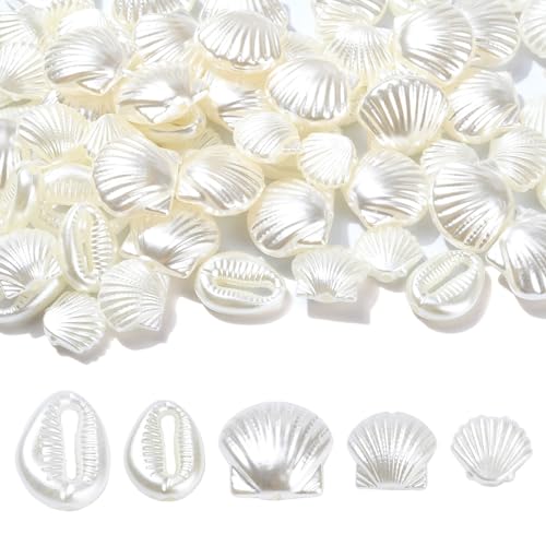 UR URLIFEHALL 200 Stück ABS-Kunststoff-Imitationsperlen in Muschelform, Muschelform, Perlen zum Basteln, für Schmuck, Vasen, Haare, Heimdekoration, Weiß UR URLIFEHALL 200 Stück ABS-Kunststoff-Imitationsperlen in Muschelform, Muschelform, Perlen zum Basteln, für Schmuck, Vasen, Haare, Heimdekoration, Weiß von UR URLIFEHALL