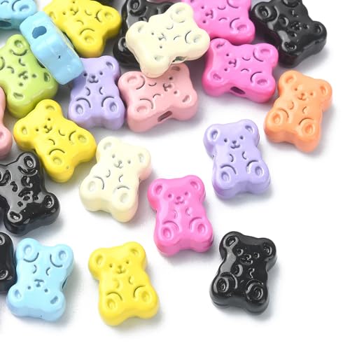 UR URLIFEHALL 30 Stück niedliche Bärenperlen, spritzlackierte Legierungsperlen, kleine Tier-Abstandshalter, Perlen für DIY-Schmuckherstellung, Girlande-Dekorationen UR URLIFEHALL 30 Stück niedliche Bärenperlen, spritzlackierte Legierungsperlen, kleine Tier-Abstandshalter, Perlen für DIY-Schmuckherstellung, Girlande-Dekorationen von UR URLIFEHALL