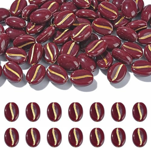 UR URLIFEHALL 300 Stück Acryl-Kaffeebohnen-Perlen, flach, oval, Kaffee, lose Perlen, ästhetische Perlen für Halsketten, Armbänder, Ohrringe, Schmuck, Basteln UR URLIFEHALL 300 Stück Acryl-Kaffeebohnen-Perlen, flach, oval, Kaffee, lose Perlen, ästhetische Perlen für Halsketten, Armbänder, Ohrringe, Schmuck, Basteln von UR URLIFEHALL
