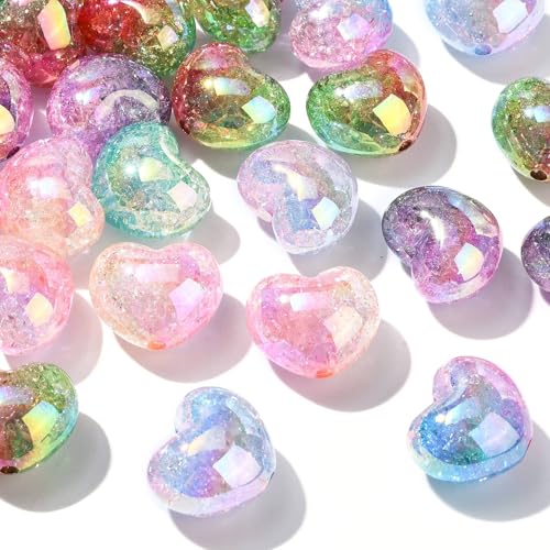 UR URLIFEHALL 50 Stück Crackle Acryl Herz Perlen Farbverlauf Farbe Liebe Herzförmige Perlen für Schmuck DIY Sweet Crafts Telefon Straps Schlüsselanhänger UR URLIFEHALL 50 Stück Crackle Acryl Herz Perlen Farbverlauf Farbe Liebe Herzförmige Perlen für Schmuck DIY Sweet Crafts Telefon Straps Schlüsselanhänger von UR URLIFEHALL