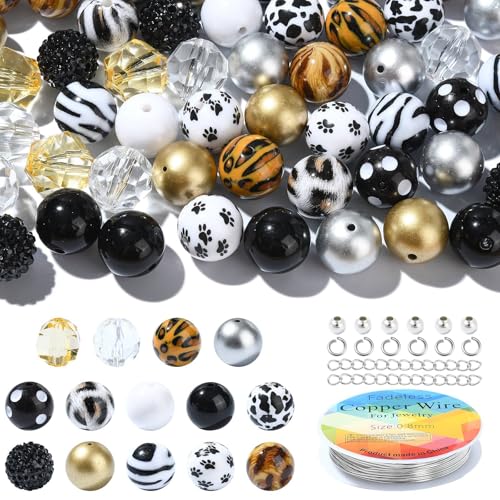 UR URLIFEHALL 50 Stück große Kaugummi-Perlen mit Tiermotiven, runde Abstandshalter mit Kupferdraht für Stifte, Girlande, Tasche, Kette, Schlüsselanhänger, DIY-Schmuck UR URLIFEHALL 50 Stück große Kaugummi-Perlen mit Tiermotiven, runde Abstandshalter mit Kupferdraht für Stifte, Girlande, Tasche, Kette, Schlüsselanhänger, DIY-Schmuck von UR URLIFEHALL