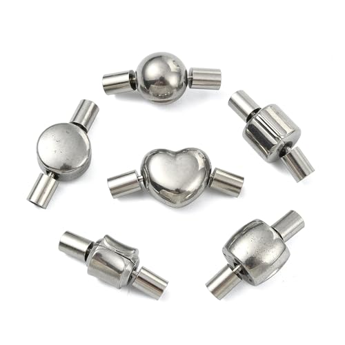 UR URLIFEHALL 6 Stück 6 Stile Edelstahl Schraubverschlüsse Herz Runde Säulenverschluss Kordelendkappen für DIY Armband Halskette Schmuckherstellung UR URLIFEHALL 6 Stück 6 Stile Edelstahl Schraubverschlüsse Herz Runde Säulenverschluss Kordelendkappen für DIY Armband Halskette Schmuckherstellung von UR URLIFEHALL