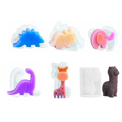 UR URLIFEHALL 6 Stück Epoxidharz Tierformen Dinosaurier Giraffe Elefant Silikonformen für DIY Ornamente Handwerk Seife Home Party Dekorationen UR URLIFEHALL 6 Stück Epoxidharz Tierformen Dinosaurier Giraffe Elefant Silikonformen für DIY Ornamente Handwerk Seife Home Party Dekorationen von UR URLIFEHALL