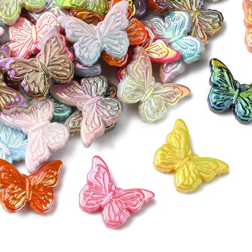 UR URLIFEHALL Acryl-Schmetterlings-Perlen, AB-Farbe, Insekten, fliegende Tier-Perlen für Schmuckherstellung, DIY, Haarband, Schlüsselanhänger, Basteln, 50 Stück UR URLIFEHALL Acryl-Schmetterlings-Perlen, AB-Farbe, Insekten, fliegende Tier-Perlen für Schmuckherstellung, DIY, Haarband, Schlüsselanhänger, Basteln, 50 Stück von UR URLIFEHALL