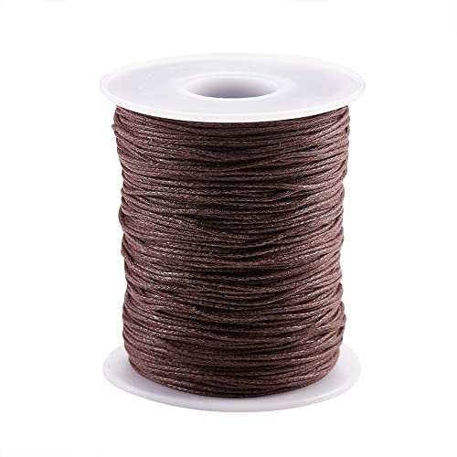 UR URLIFEHALL Baumwollschnur, gewachst, 1 mm, 91 m, braun, für Schmuckherstellung, Lederhandwerk, DIY von UR URLIFEHALL