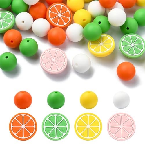 UR URLIFEHALL Bunte Zitronen-Silikonperlen, 15 mm, rund, Gummi-Abstandshalter für Stifte, Schlüsselband, DIY, Schmuck, Handwerk, Handybänder, 58 Stück UR URLIFEHALL Bunte Zitronen-Silikonperlen, 15 mm, rund, Gummi-Abstandshalter für Stifte, Schlüsselband, DIY, Schmuck, Handwerk, Handybänder, 58 Stück von UR URLIFEHALL