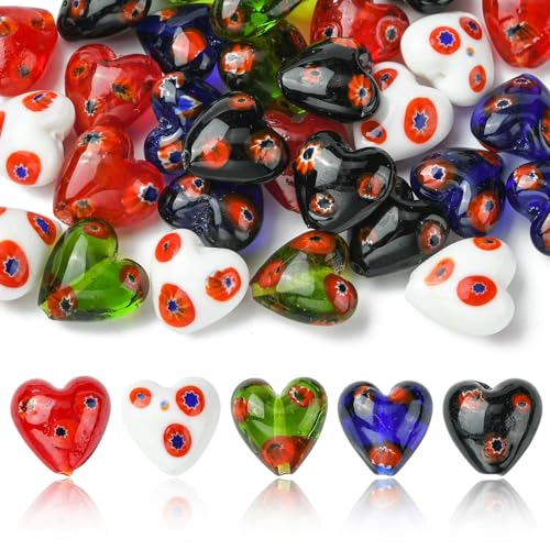 UR URLIFEHALL Glasperlen in Herzform, Herzform, Abstandshalter für Schmuck, Armband, Neclace, Ohrringe, Basteln, 30 Stück UR URLIFEHALL Glasperlen in Herzform, Herzform, Abstandshalter für Schmuck, Armband, Neclace, Ohrringe, Basteln, 30 Stück von UR URLIFEHALL