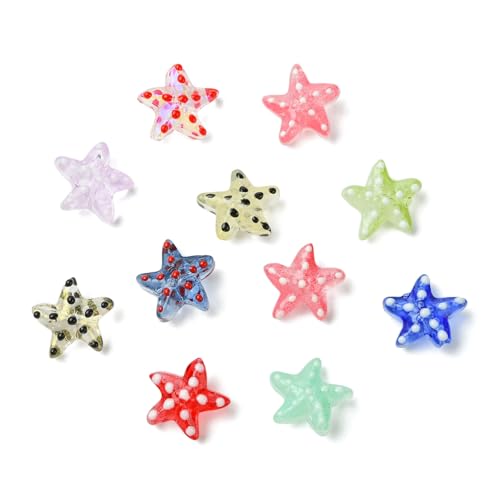 UR URLIFEHALL Glasperlen mit Seesternen, sternförmig, für selbstgemachte Armbänder, Halsketten, Schmuckherstellung, Basteln, 20 Stück, 10 Stile UR URLIFEHALL Glasperlen mit Seesternen, sternförmig, für selbstgemachte Armbänder, Halsketten, Schmuckherstellung, Basteln, 20 Stück, 10 Stile von UR URLIFEHALL