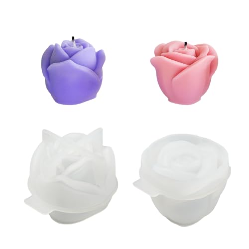 UR URLIFEHALL Rosenblüten-Kerzenformen, Silikon, 3D-Epoxidharz-Formen für selbstgemachte Kerzen, Seife, Aromatherapie, Basteln, Heim-Party-Dekoration, 2 Stück UR URLIFEHALL Rosenblüten-Kerzenformen, Silikon, 3D-Epoxidharz-Formen für selbstgemachte Kerzen, Seife, Aromatherapie, Basteln, Heim-Party-Dekoration, 2 Stück von UR URLIFEHALL