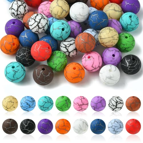 UR URLIFEHALL Runde Silikonperlen mit Muster, 16 Farben, 15 mm, rund, lose Perlen für Perlenstifte, DIY, Schmuck, Handwerk, Schlüsselband, 50 Stück UR URLIFEHALL Runde Silikonperlen mit Muster, 16 Farben, 15 mm, rund, lose Perlen für Perlenstifte, DIY, Schmuck, Handwerk, Schlüsselband, 50 Stück von UR URLIFEHALL