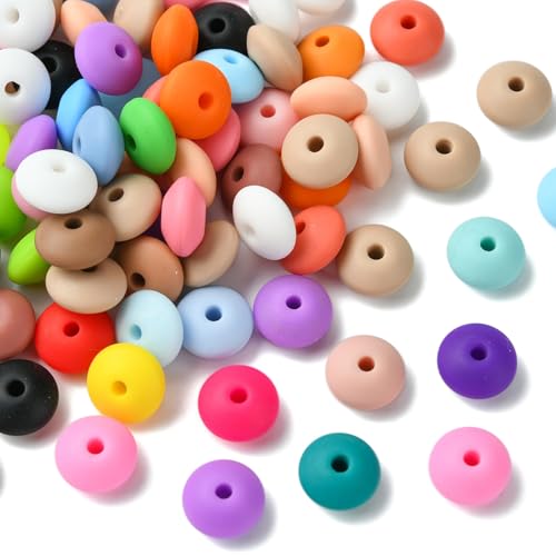 UR URLIFEHALL Silikon-Abakus-Perlen, 12 mm, flache runde Linsenperlen, Silikon-Gummi-Abstandshalter für Schmuckherstellung, DIY, Handwerk, Schlüsselanhänger, 100 Stück UR URLIFEHALL Silikon-Abakus-Perlen, 12 mm, flache runde Linsenperlen, Silikon-Gummi-Abstandshalter für Schmuckherstellung, DIY, Handwerk, Schlüsselanhänger, 100 Stück von UR URLIFEHALL
