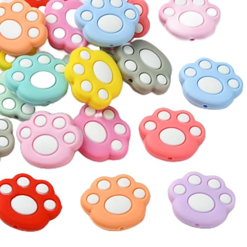 UR URLIFEHALL Silikonperlen mit Pfotenabdruck, Pfotenabdruck, für Hunde- und Katzen-Fußabdruck, Silikonperlen, für DIY-Schmuck, Schlüsselanhänger, Basteln, 22 Stück UR URLIFEHALL Silikonperlen mit Pfotenabdruck, Pfotenabdruck, für Hunde- und Katzen-Fußabdruck, Silikonperlen, für DIY-Schmuck, Schlüsselanhänger, Basteln, 22 Stück von UR URLIFEHALL