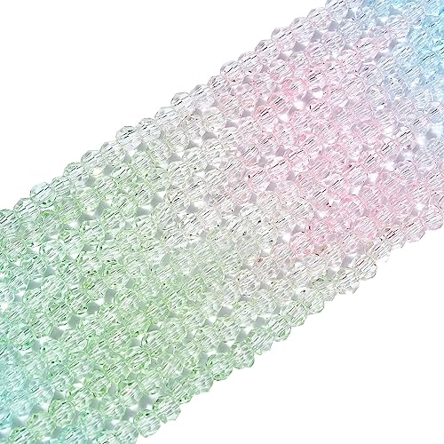UR URlifehall 900 Stück 4 ~ 4,5 mm facettierte, runde transparente Glasperlen, Stränge, grüne Glaskristallperlen, 4 mm, lose Perlen für Schmuckherstellung von UR URLIFEHALL