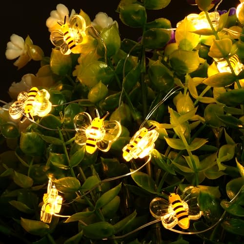 URAQT Biene Lichterkette, 2 Stück Lichterketten für Außen & Innen, 3M, 30 LED Glühbirnen 2 Leuchtmode, für Weihnachten, Halloween, Hochzeit, Balkon, Garten, Party Hochzeit Dekoration URAQT Biene Lichterkette, 2 Stück Lichterketten für Außen & Innen, 3M, 30 LED Glühbirnen 2 Leuchtmode, für Weihnachten, Halloween, Hochzeit, Balkon, Garten, Party Hochzeit Dekoration von URAQT