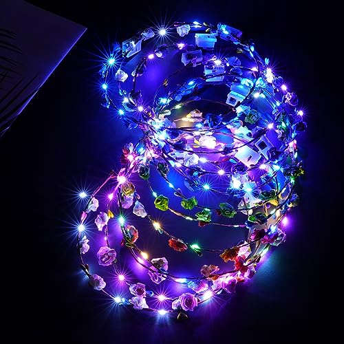 URAQT LED Blumenkranz Stirnband, 12PCS Haarkranz Blumen Mallorca Party Accessoires, Damen und Kinder Festival Zubehör Geburtstag Weihnachten Party Hochzeit Dekor Blumenkranz Kopfschmuck URAQT LED Blumenkranz Stirnband, 12PCS Haarkranz Blumen Mallorca Party Accessoires, Damen und Kinder Festival Zubehör Geburtstag Weihnachten Party Hochzeit Dekor Blumenkranz Kopfschmuck von URAQT