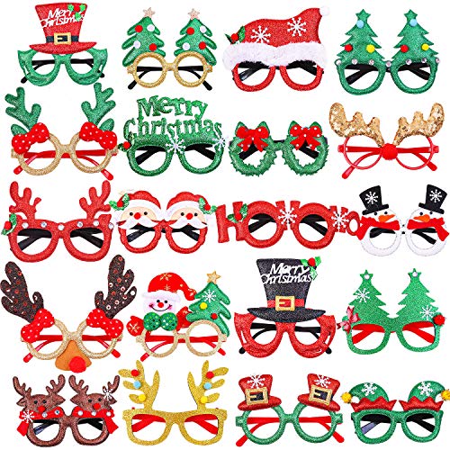 URATOT 20 Styles Weihnachtsparty-Brillenrahmen Weihnachtsschmuck-Brillen Xmas-Kostüm-Brillenrahmen für Feiertagsgefälligkeiten. von URATOT