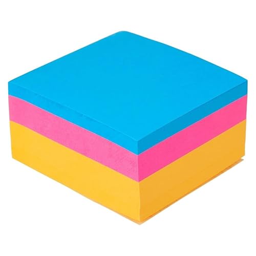 URBNLIVING Haftnotizen, 400 Blatt, verschiedene Neonfarben, 76 x 76 mm, Memoblöcke, Erinnerungsnotizen, selbstklebend, Büro- und Schulbedarf (Anzahl der Packungen - 1) von URBNLIVING