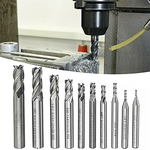 4 Rillen Schneidige Schaftfräser, 10 Stück Stahlfräser CNC-Drehmaschine Zylinderschaft 4 Schneiden Schaftfräser-Satz Fräser Werkzeug zum Fräsen von Metallarten 1,5-10mm 4 Rillen Schneidige Schaftfräser, 10 Stück Stahlfräser CNC-Drehmaschine Zylinderschaft 4 Schneiden Schaftfräser-Satz Fräser Werkzeug zum Fräsen von Metallarten 1,5-10mm von URCheers