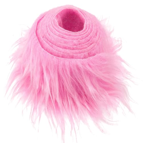 1Stück Zotteliger Plüsch Kunstfell Stoff, Plüsch vorgeschnittene Streifen flauschig flauschig Bastelfell Kunstfell Stoffschnitte Pelzstoff Kunstpelz stoff für Zwerge Barthaar Cosplay, Rosa von URFEDA