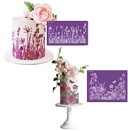 2 Stück Torten Schablonen Kuchen Dekoration Schablonen Spitze Fondant Zubehör,Blumen kuchenvorlagen DIY Buttercreme Schablon Floral Kuchen Backen Schablonen für Geburtstag Hochzeit Kuchendekoration 2 Stück Torten Schablonen Kuchen Dekoration Schablonen Spitze Fondant Zubehör,Blumen kuchenvorlagen DIY Buttercreme Schablon Floral Kuchen Backen Schablonen für Geburtstag Hochzeit Kuchendekoration von URFEDA